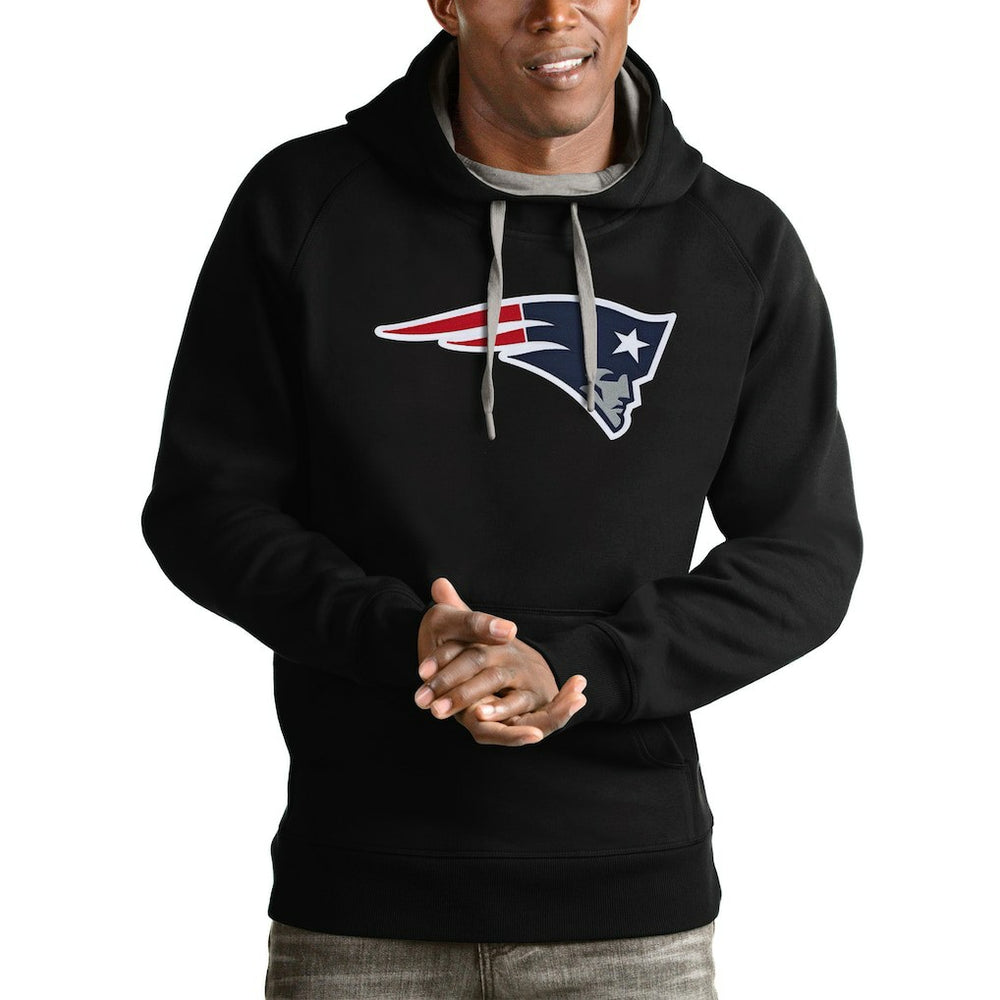 New England Patriots Antigua Victory Pullover Hoodie - Black - NFL