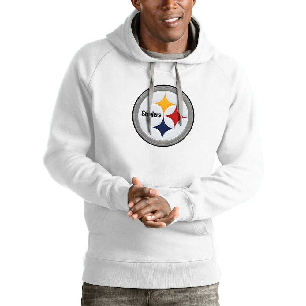Pittsburgh Steelers Antigua Victory Pullover Hoodie - White - NFL