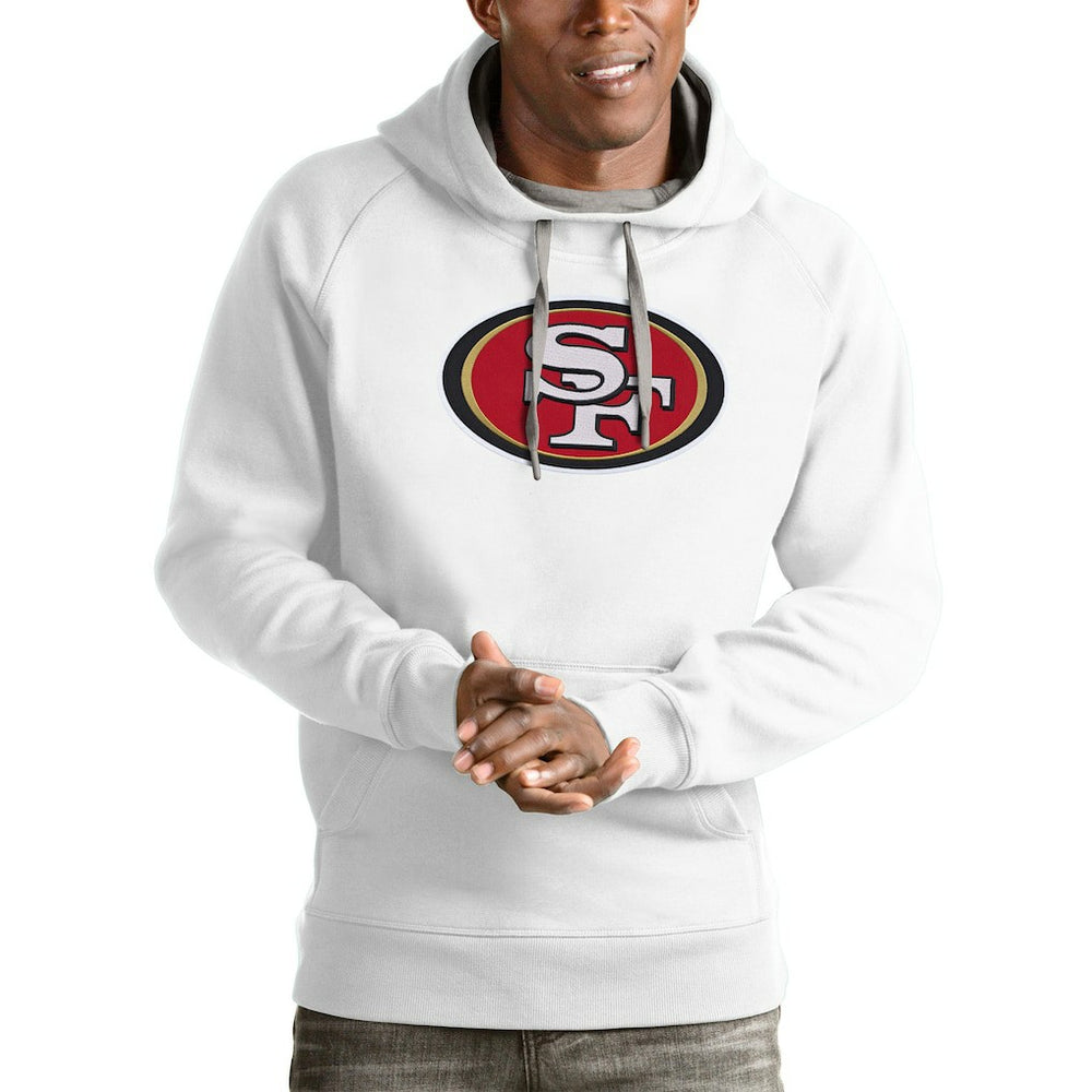San Francisco 49ers Antigua Victory Pullover Hoodie - White - NFL