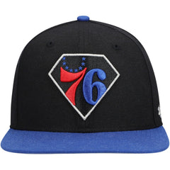 47 brand Philadelphia 76ers '47 75th Anniversary Carat Captain Snapback Hat Black/Royal