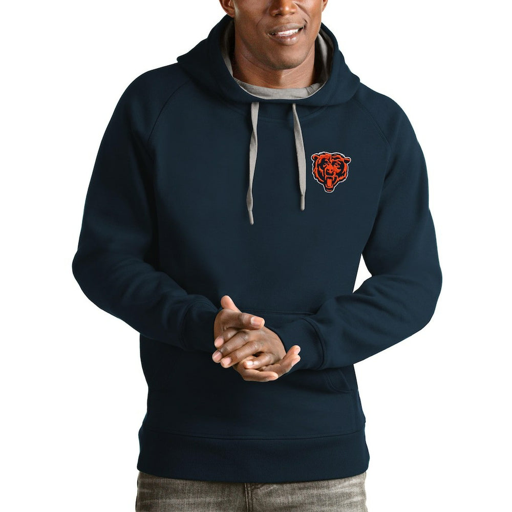 Chicago Bears Antigua Logo Victory Pullover Hoodie - Navy - NFL