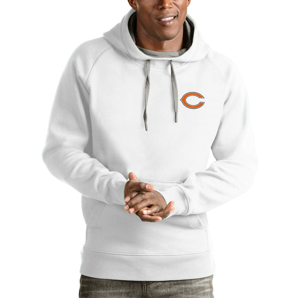 Chicago Bears Antigua Logo Victory Pullover Hoodie - White - NFL