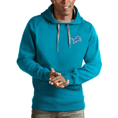 Detroit Lions Antigua Logo Victory Pullover Hoodie - Blue - NFL