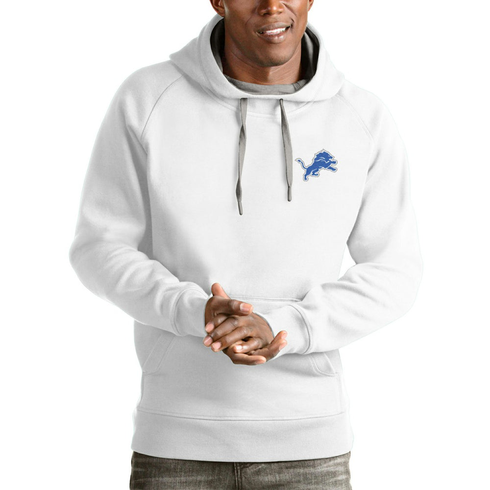 Detroit Lions Antigua Logo Victory Pullover Hoodie - White - NFL