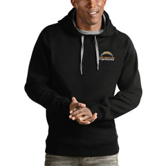 Los Angeles Chargers Antigua Logo Victory Pullover Hoodie - Black - NFL