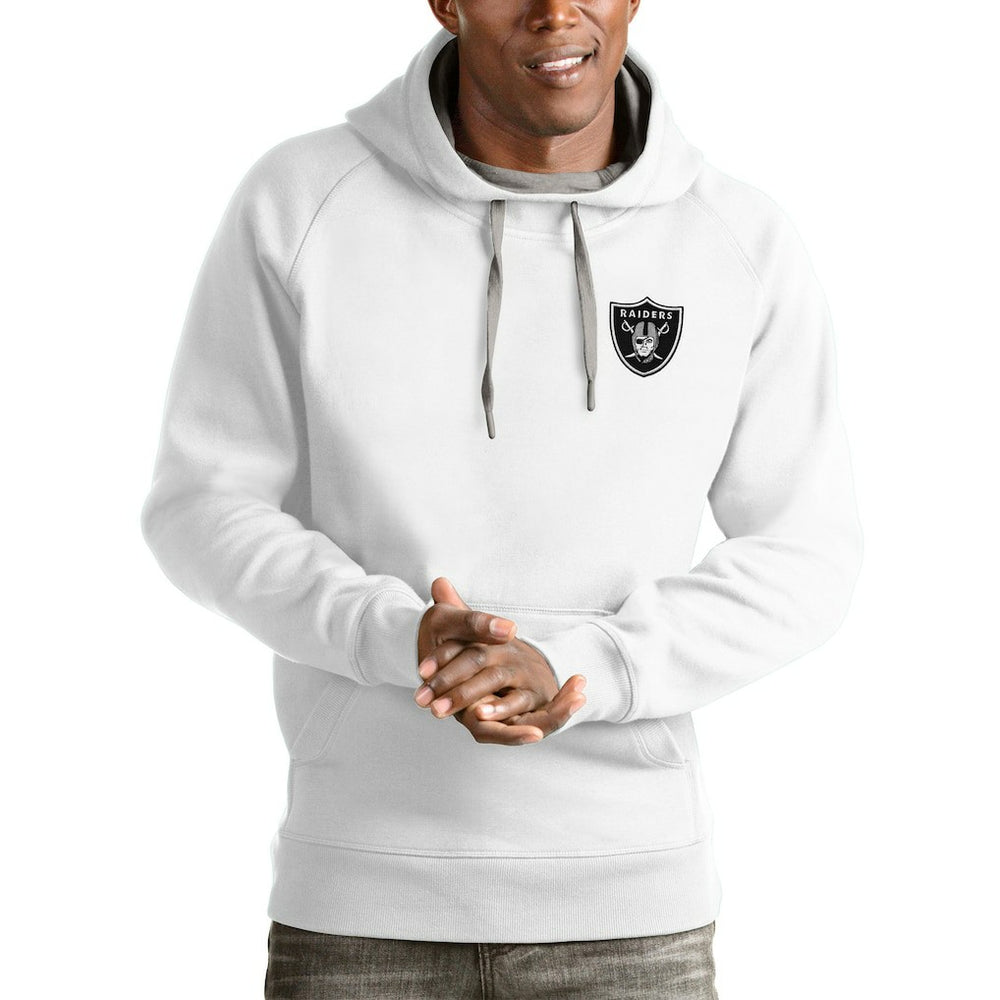 Las Vegas Raiders Antigua Logo Victory Pullover Hoodie - White - NFL