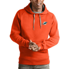 Miami Dolphins Antigua Logo Victory Pullover Hoodie - Orange - NFL