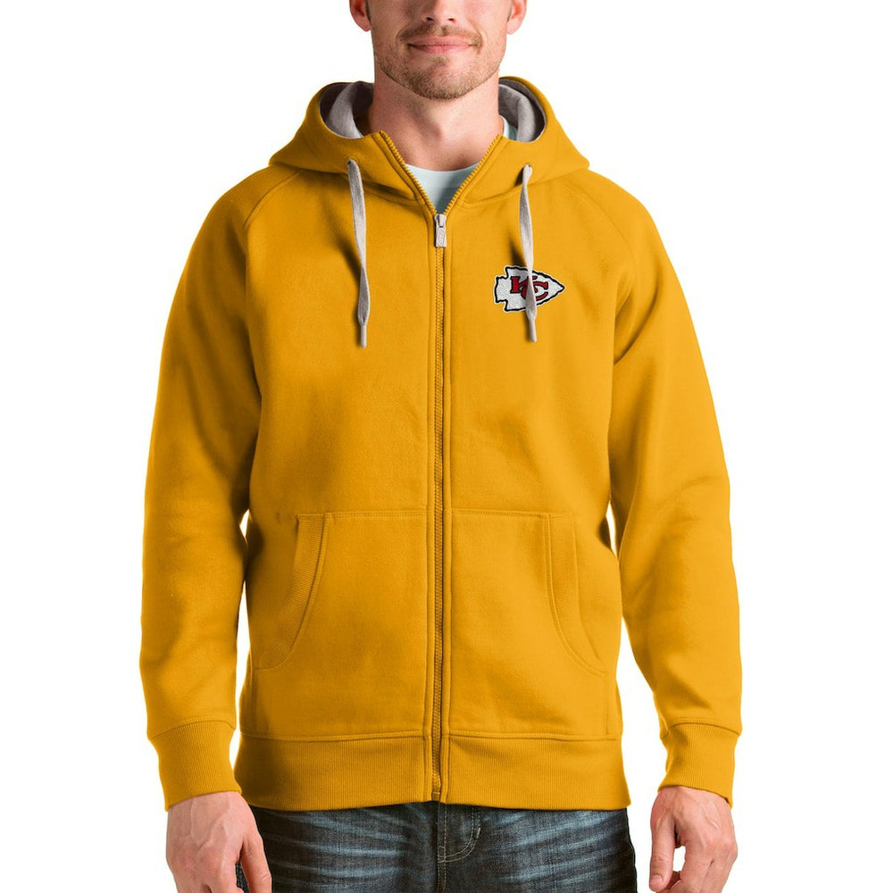 Kansas City Chiefs Antigua Victory Full-Zip Hoodie - Gold - NFL
