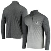 Las Vegas Raiders Antigua Throwback Cycle Quarter-Zip Jacket - Black/Heathered Gray - NFL