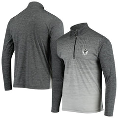 Las Vegas Raiders Antigua Throwback Cycle Quarter-Zip Jacket - Black/Heathered Gray - NFL
