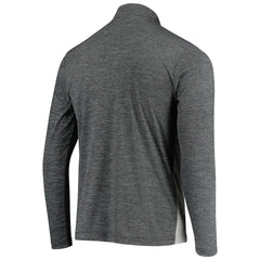 Las Vegas Raiders Antigua Throwback Cycle Quarter-Zip Jacket - Black/Heathered Gray - NFL