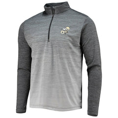 New Orleans Saints Antigua Throwback Cycle Quarter-Zip Jacket - Black/Heathered Gray - NFL
