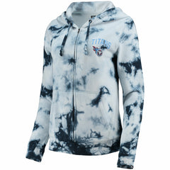 Tennessee Titans New Era Women's Tie-Dye Fleece Full-Zip Hoodie - Navy - NFL