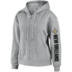New Orleans Saints WEAR by Erin Andrews Women's Full-Zip Hoodie - Heathered Gray - NFL