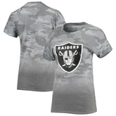 Las Vegas Raiders Juniors Beth Camo Dip-Dye T-Shirt - Gray/Black - NFL
