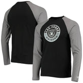 Las Vegas Raiders New Era League Raglan Long Sleeve T-Shirt - Black/Gray - NFL