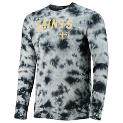 New Orleans Saints New Era Tie-Dye Long Sleeve T-Shirt - Black - NFL