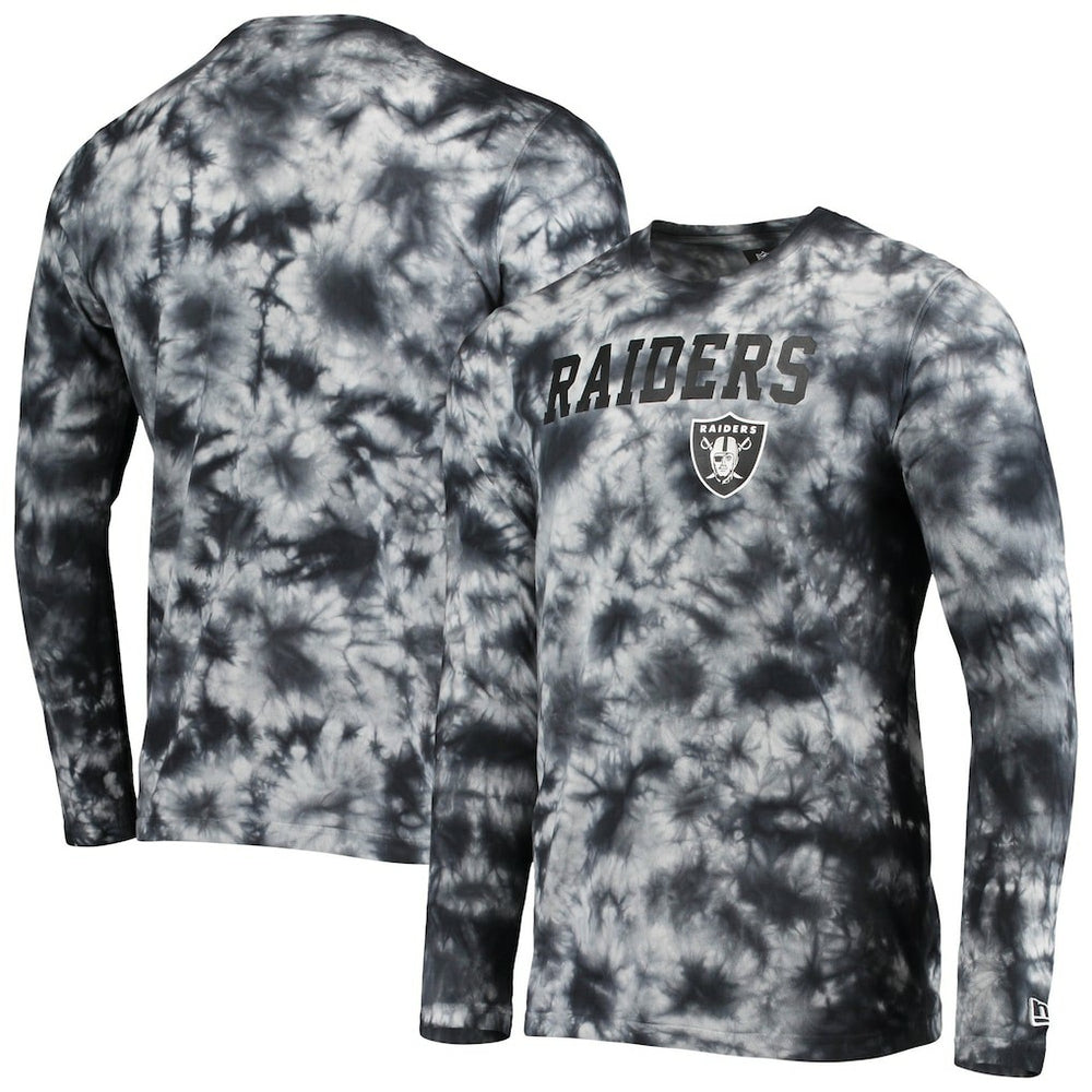 Las Vegas Raiders New Era Tie-Dye Long Sleeve T-Shirt - Black - NFL