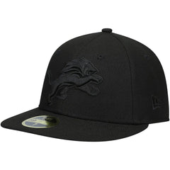 Detroit Lions New Era Black on Black Low Profile 59FIFTY II Fitted Hat - Black - NFL