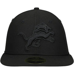 Detroit Lions New Era Black on Black Low Profile 59FIFTY II Fitted Hat - Black - NFL