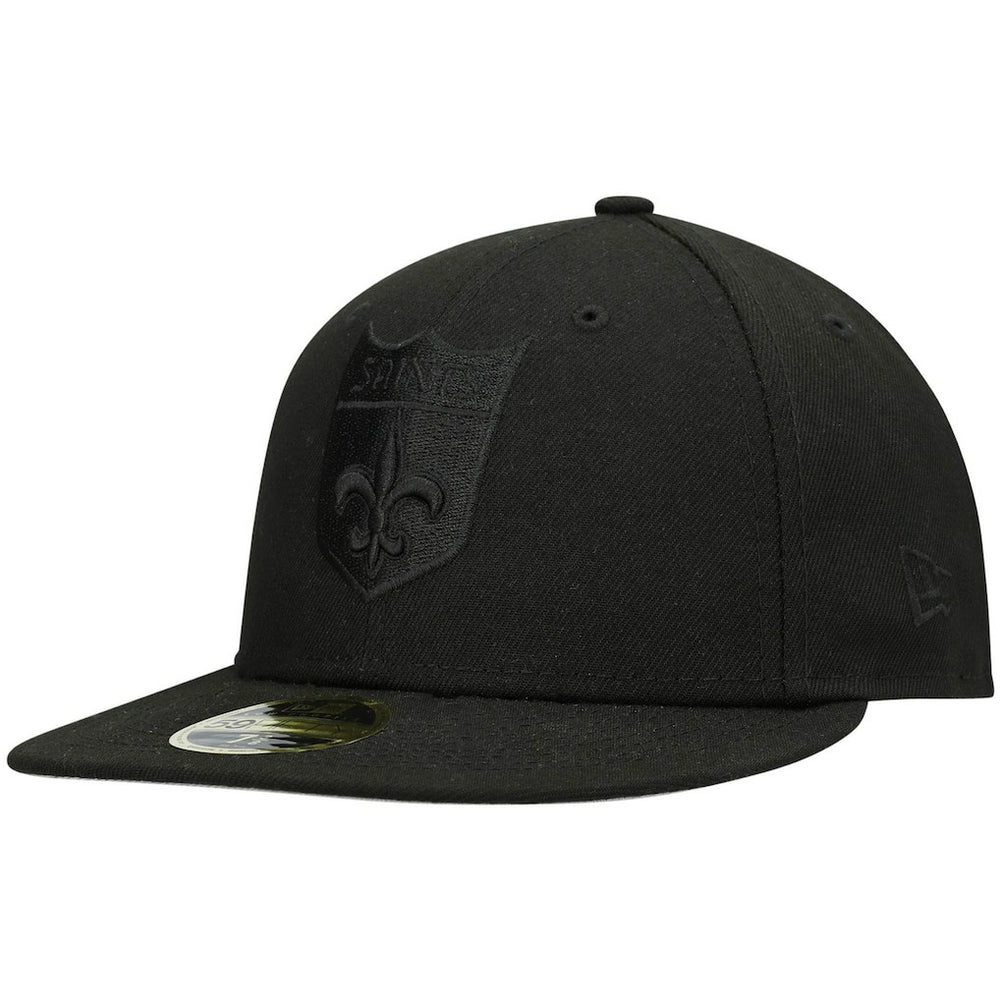New Orleans Saints New Era Historic Logo Black on Black Low Profile 59FIFTY II Fitted Hat - Black - NFL