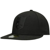 New Orleans Saints New Era Historic Logo Black on Black Low Profile 59FIFTY II Fitted Hat - Black - NFL