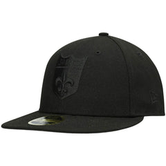 New Orleans Saints New Era Historic Logo Black on Black Low Profile 59FIFTY II Fitted Hat - Black - NFL