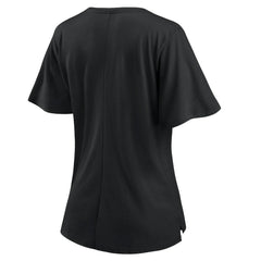 New Orleans Saints Women's Southpaw Flutter V-Neck T-Shirt - Black - Fanatics
