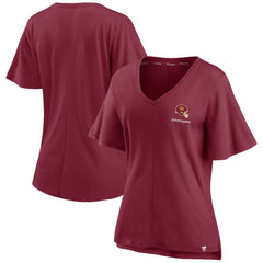 Washington Football Team Women's Southpaw Flutter V-Neck T-Shirt - Burgundy - Fanatics