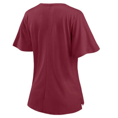 Washington Football Team Women's Southpaw Flutter V-Neck T-Shirt - Burgundy - Fanatics