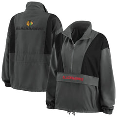 Chicago Blackhawks WEAR by Erin Andrews Women's Popover Packable Half-Zip Jacket - Charcoal | NHL on sale