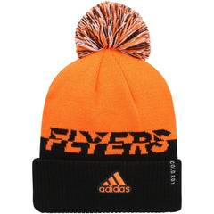 Philadelphia Flyers adidas COLD.RDY Cuffed Knit Hat with Pom - Orange/Black | Adidas on sale