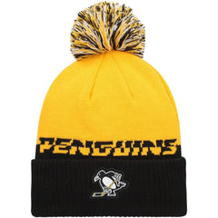 Pittsburgh Penguins adidas COLD.RDY Cuffed Knit Hat with Pom - Yellow/Black | Adidas Clearance