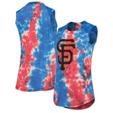San Francisco Giants Majestic Threads Women's Tie-Dye Tri-Blend Muscle Tank Top Outlet
