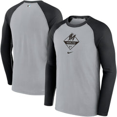 Miami Marlins Nike Game Authentic Collection Performance Raglan Long Sleeve T-Shirt for sale