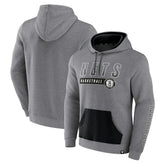 Fanatics Brooklyn Nets Off The Bench Color Block Pullover Hoodie Heathered Gray