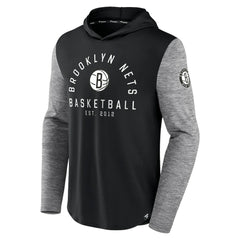 Fanatics Brooklyn Nets Deep Rotation Performance Pullover Hoodie Black/Heathered Charcoal