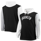 Fanatics Brooklyn Nets Big & Tall Double Contrast Pullover Hoodie Black/White