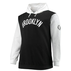 Fanatics Brooklyn Nets Big & Tall Double Contrast Pullover Hoodie Black/White