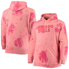 Fanatics Chicago Bulls Big & Tall Wordmark Cloud Dye Pullover Hoodie Red