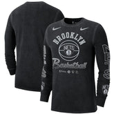 Nike Brooklyn Nets Courtside Retro Elevated Long Sleeve T-Shirt Black