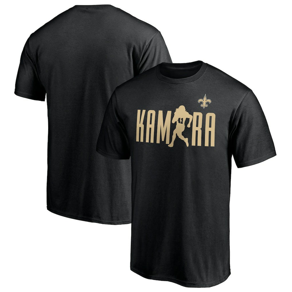 Alvin Kamara New Orleans Saints Checkdown T-Shirt - Black - NFL