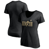 Alvin Kamara New Orleans Saints Women's Checkdown V-Neck T-Shirt - Black - NFL