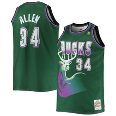 Mitchell & Ness Ray Allen Milwaukee Bucks Big & Tall 1996/97 Hardwood Classics Swingman Jersey Hunter Green