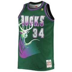 Mitchell & Ness Ray Allen Milwaukee Bucks Big & Tall 1996/97 Hardwood Classics Swingman Jersey Hunter Green