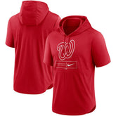 Washington Nationals Nike Lockup Performance Short Sleeve Lightweight Hooded Top Near Me