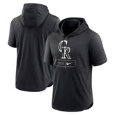 Colorado Rockies Nike Lockup Performance Short Sleeve Lightweight Hooded Top for sale