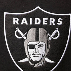 Las Vegas Raiders Home Advantage Raglan Short Sleeve Pullover Hoodie - Black - Mitchell & Ness