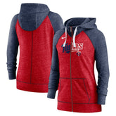 Minnesota Twins Nike Women's Split Wordmark Gym Vintage Raglan Lightweight Full-Zip Hoodie for sale