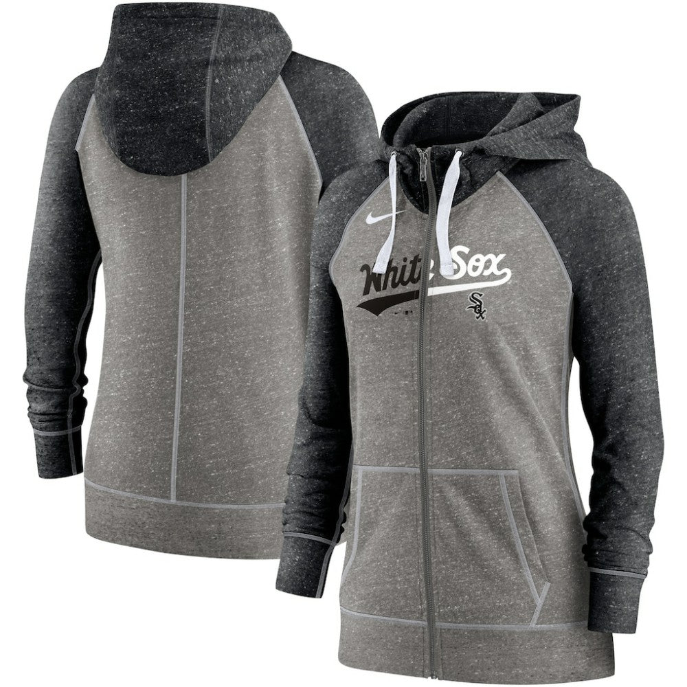 Chicago White Sox Nike Women's Split Wordmark Gym Vintage Raglan Lightweight Full-Zip Hoodie Online